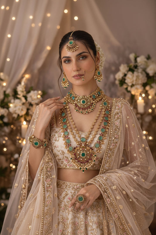 Emerald Rajwadi Bridal Heritage Set