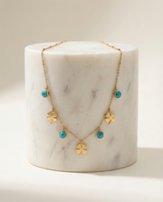 Turquoise Clover Charm Necklace