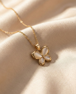 Golden Pearl Flutter Pendant
