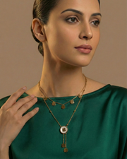 Golden Clover Charm Layered Necklace