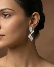 Dewdrop Leaf Stud Earrings