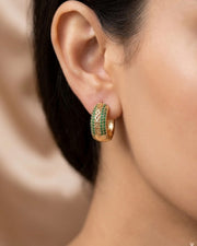 Emerald grace hoops