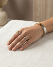 Aurora Dual Tone Cuff with Chic Love and Meltform Rings