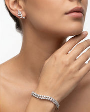 Vine royale bracelet with  crystal vine ear climbers