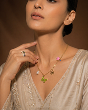 Serene stone pendent with aurora dual ring