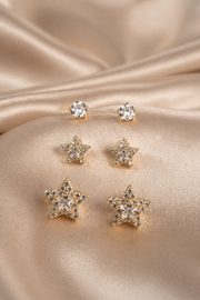 Sitara Glow Star Stud Earrings Set