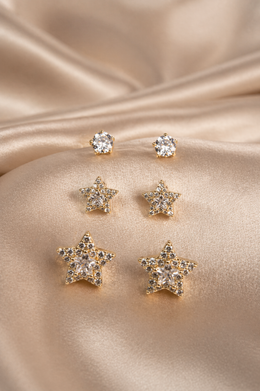 Sitara Glow Star Stud Earrings Set