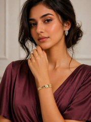 Luxe Screw Cuff with Eterna Knot Ring