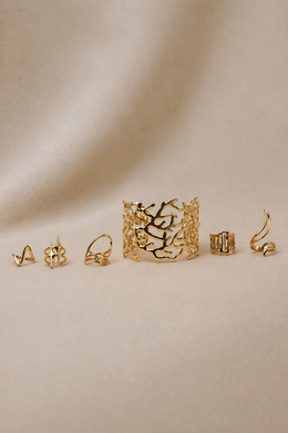 Coraline Gold Cuff with 5 rings