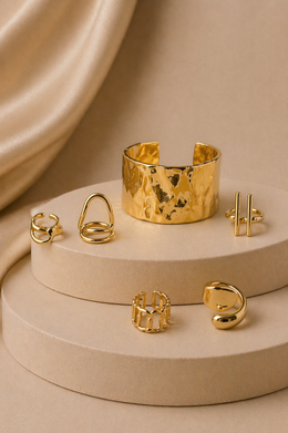Auric Wave bangle/cuff with 5 rings