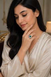 Emerald Royale Double Halo Ring