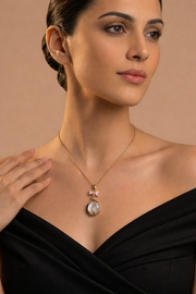 Golden Crescent Bloom Pendant