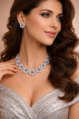 Snow Bloom Diamond Choker Set