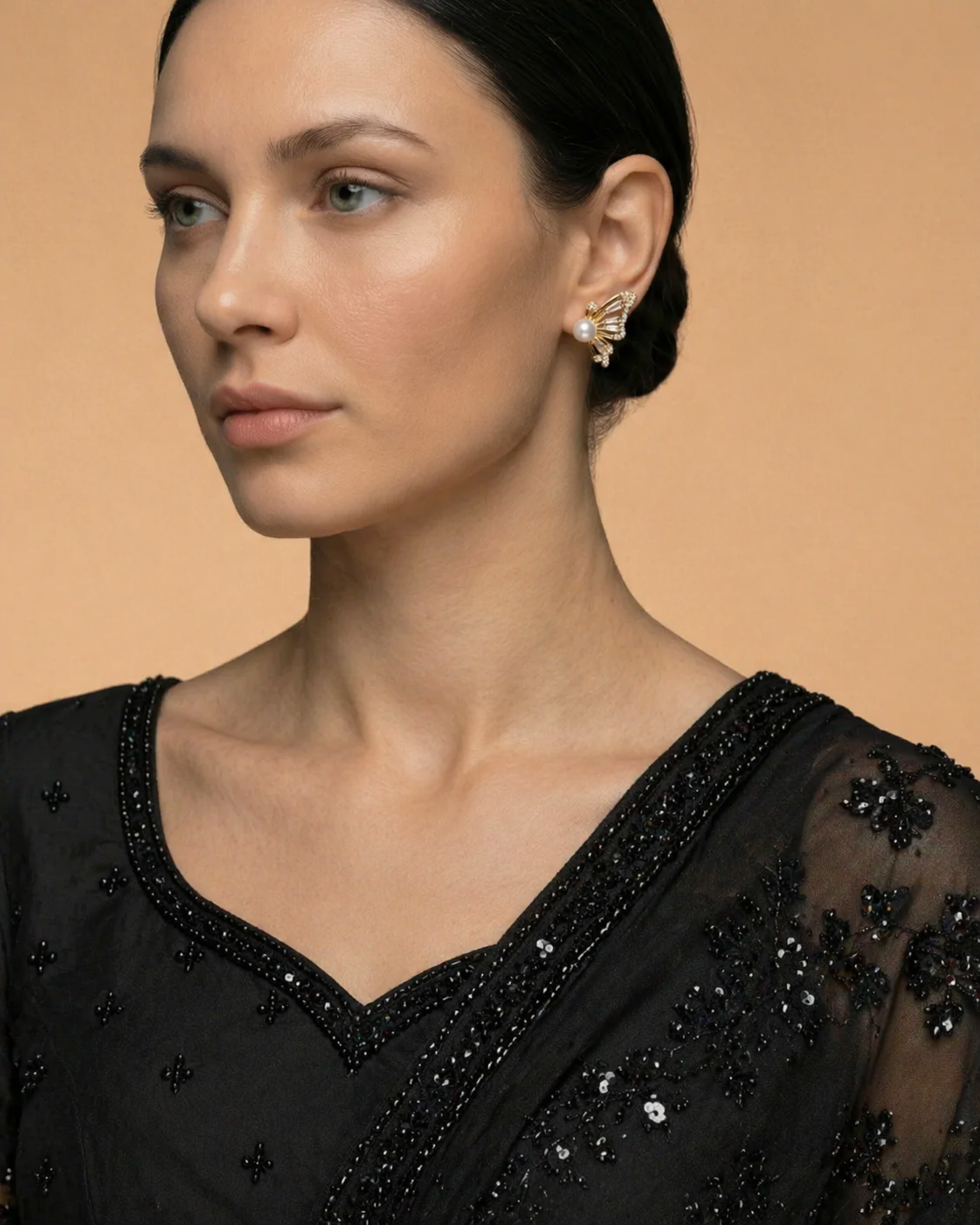 Pearl Whisper Butterfly Studs
