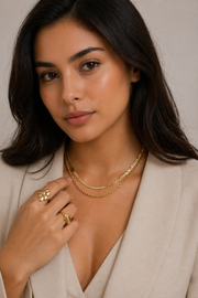 Power Layer Necklace with 2 Rings
