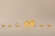 Golden Monstera Cuff with 5 rings