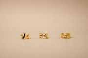 Golden Monstera Cuff with 5 rings