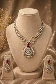 Ruby bloom elegance Necklace Set