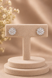 Silver Spark Bloom Stud Earrings