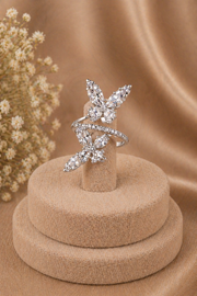 Twin Butterfly Sparkle Adjustable Ring