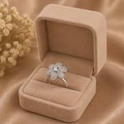 Snowflake Bloom Crystal Statement Ring