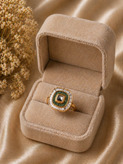 Emerald Halo Royale Statement Ring