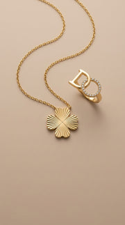 Fortune bloom pendent with D-O sleek ring