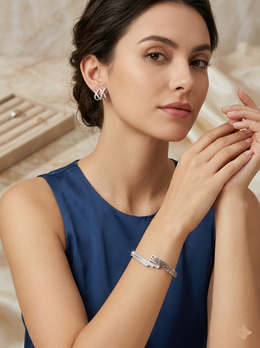 Celeste Bar Bracelet with Luxe Cross Studs (Combo)