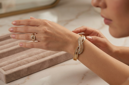 Aureva Infinity Bracelet with Imperial Stack Ring