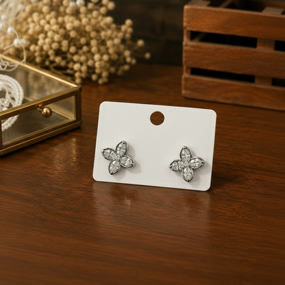 Floral crystal earrings