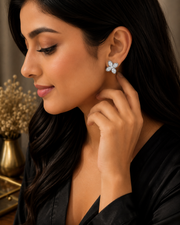 Floral crystal earrings