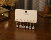 Crystal Drop Hoop Earrings