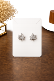 Crystal Leaf Stud Earrings
