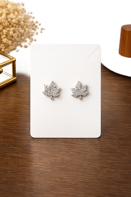 Crystal Leaf Stud Earrings