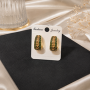 Emerald Textured  Stud Earrings