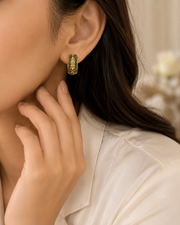 Emerald Textured  Stud Earrings