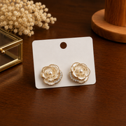 Camellia Pearl Floral Stud Earrings