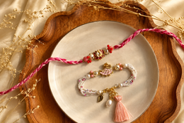 Lotus Grace Rakhi & Lumba Set