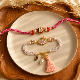 Lotus Grace Rakhi & Lumba Set