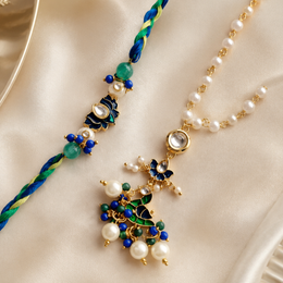 Peacock Royale Rakhi & Lumba Set