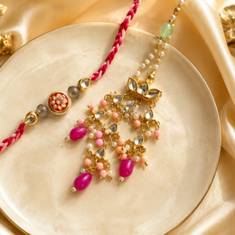 Shagun Lotus Rakhi & Lumba Set