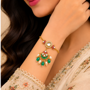 Emerald Lotus Rakhi & Lumba Set