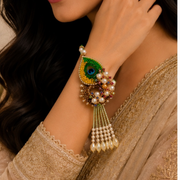 Mayur Pearl Rakhi & Lumba Set