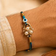 Nazar Pearl Rakhi & Lumba Set
