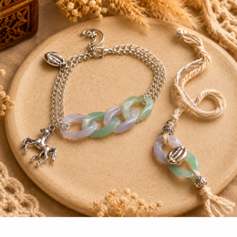 Pastel Link Bracelet & Rakhi Set