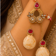 Ruby Seashell Rakhi & Lumba Set