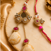 Ruby Seashell Rakhi & Lumba Set