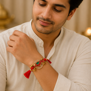 Crimson Meenakari Rakhi