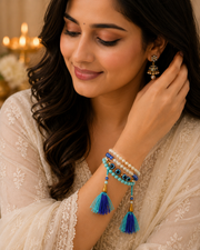 Triple Layer Evil Eye Pearl Rakhi