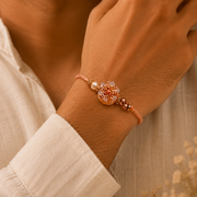 Peach Bloom Floral Rakhi